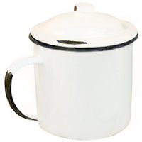 *Enamel Mug With Lid - 5"