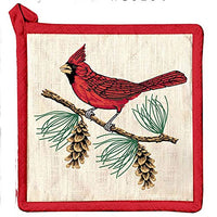 Christmas cardinal cotton potholder