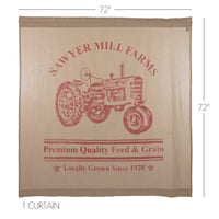Sawyer Mill Red Tractor Shower Curtain 72x72