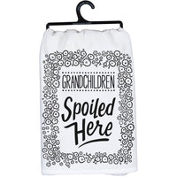 Decorative Kitchen Towel - Grandchildren Spoiled Here, 28" x 28"