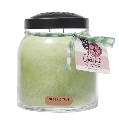 Sage & Citrus Papa Scented Glass Jar Candle (34oz) with Lid