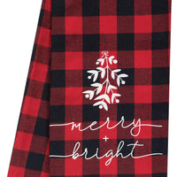 Red Buffalo Check Merry and Bright Dish Towel