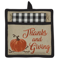 autumn checkerboard pocket potholder
