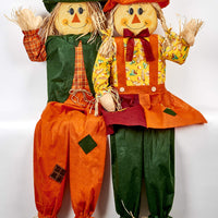 60" Sitting Couple, Set of 2 Scarecrows