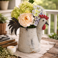 Decorative Metal Rooster Watering Can