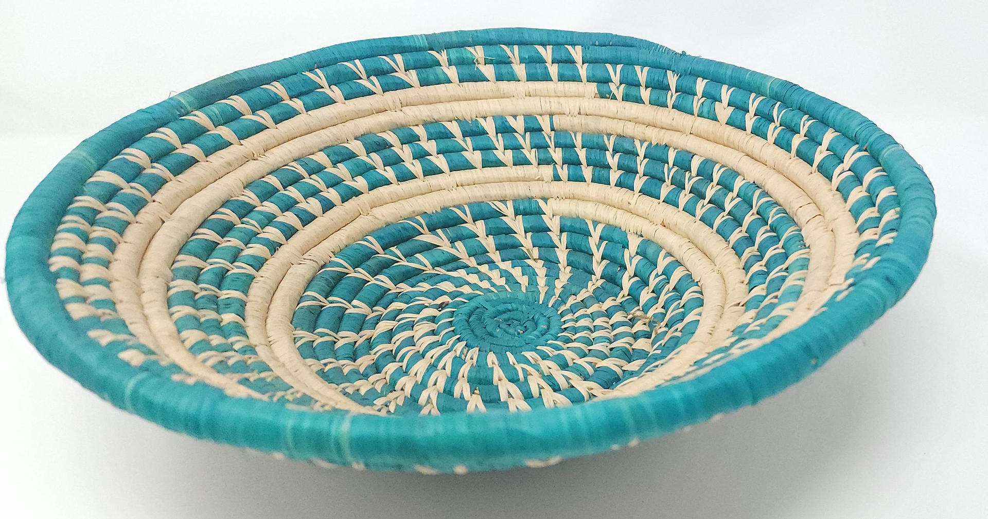 Handmade African Basket - Green with Pattern