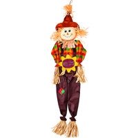 60" Hanging Scarecrow with Sunflower Design