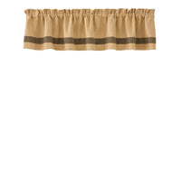 Burlap & Black Check Farmhouse Style Valance