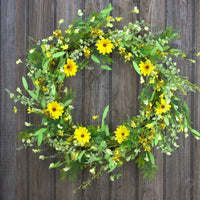 Garden Daisy Wreaths 27in From LaughingMooseGifts
