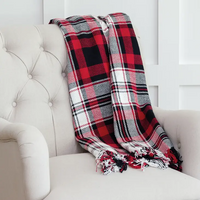 Fall/Harvest Fireside Plaid Woven 50" x 60" Fringe Blanket