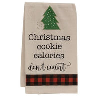 Christmas Cookie Calories Don't Count Dish Towel from LaughingMooseGifts