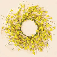 Yellow Forsythia Spring Wreath 16" Diameter
