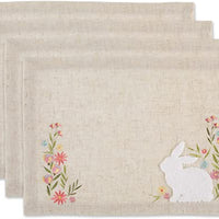 Spring Meadow Embroidered Placemat - Set of 4
