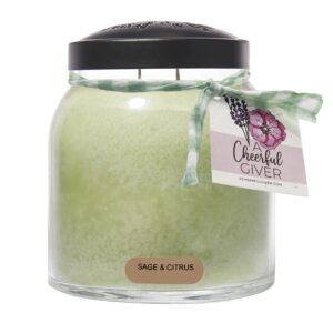 Sage & Citrus Papa Scented Glass Jar Candle (34oz) with Lid