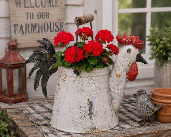Summer Rustic Rooster centerpiece